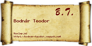 Bodnár Teodor névjegykártya