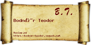 Bodnár Teodor névjegykártya